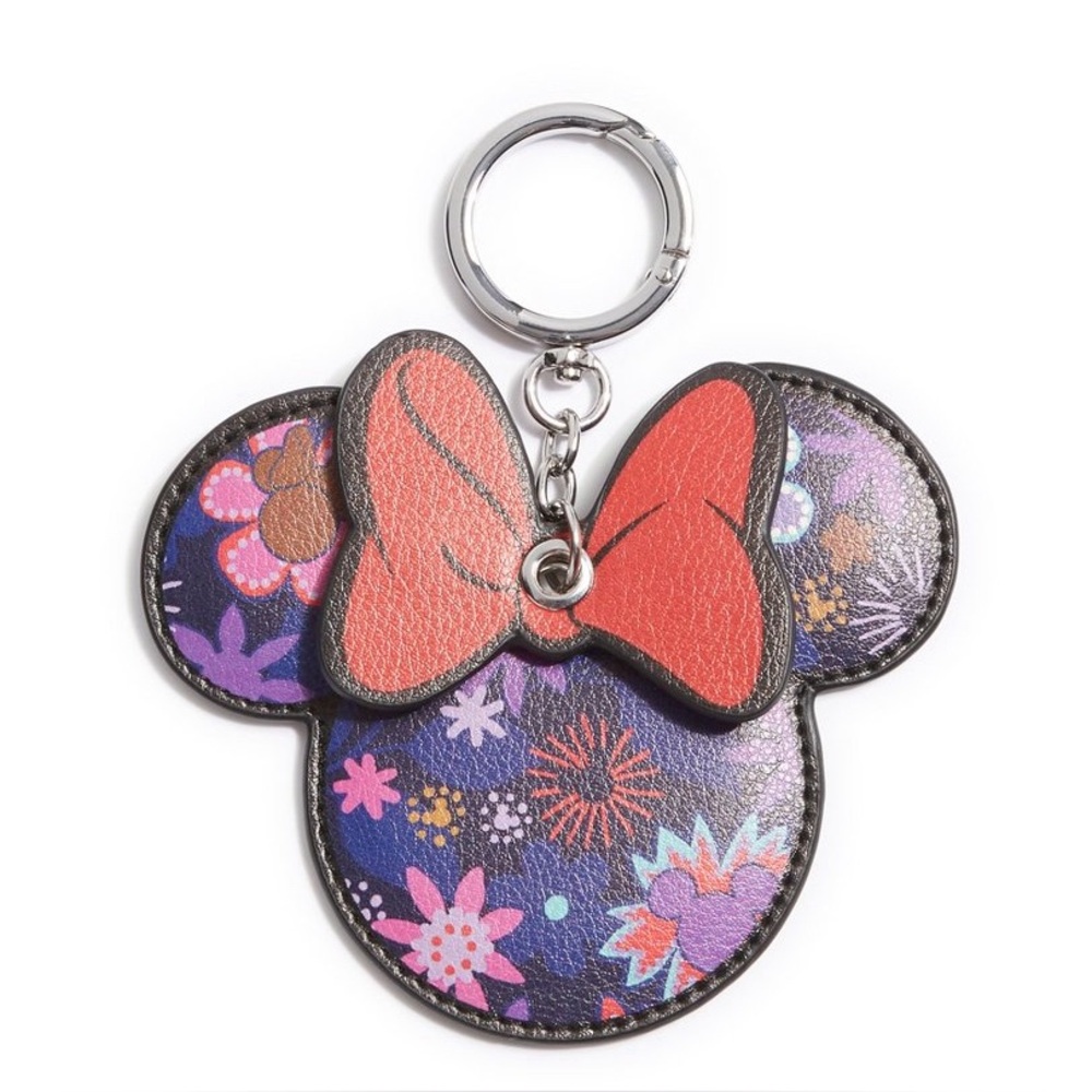 Vera Bradley Disney Minnie Mouse Bag Charm Faux Leather Mickey Sweet Floral NWT